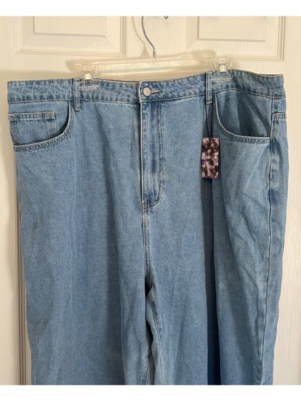 Cider Light Wash Denim Wide Leg High Rise Women's Jeans 3XL NWT - Picture 2 of 7